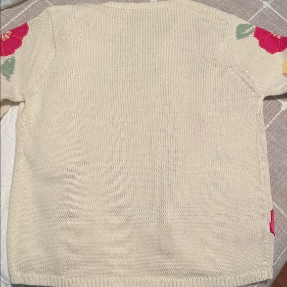 Vintage Eagle’s EyeFloral Patterned Cream Cardigan, Size Small, 80’s, cottage - Picture 4 of 6